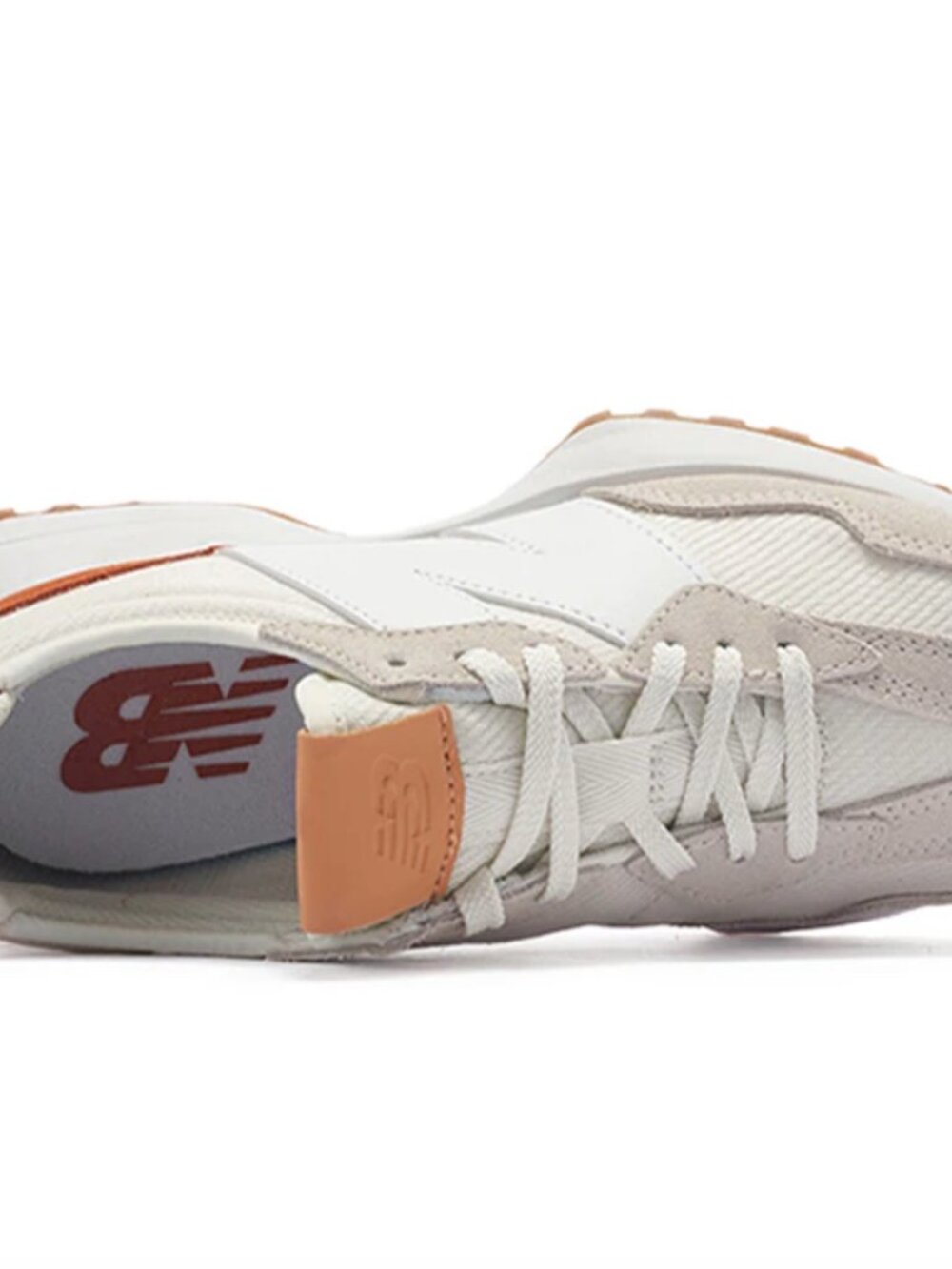 NEW BALANCE 327 Suede And Mesh Sneakers Color Sea Salt Rust Womens 7.5US NWT - Picture 8 of 11